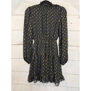 o.p.t. Size XS Black Gold Dress Long Sleeves Fun for Holidays Chic